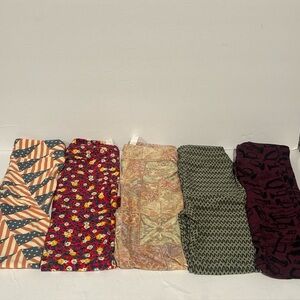 LuLaRoe NWOT Kids Leggings L/XL Lot of 5 Pairs! Floral, Music, Geometric, USA!